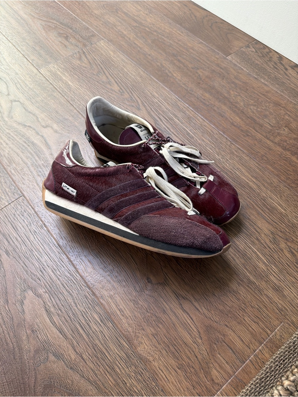 Song For The Mute x Adidas Country Maroon Suede & Pony Hair Men's Sneakers